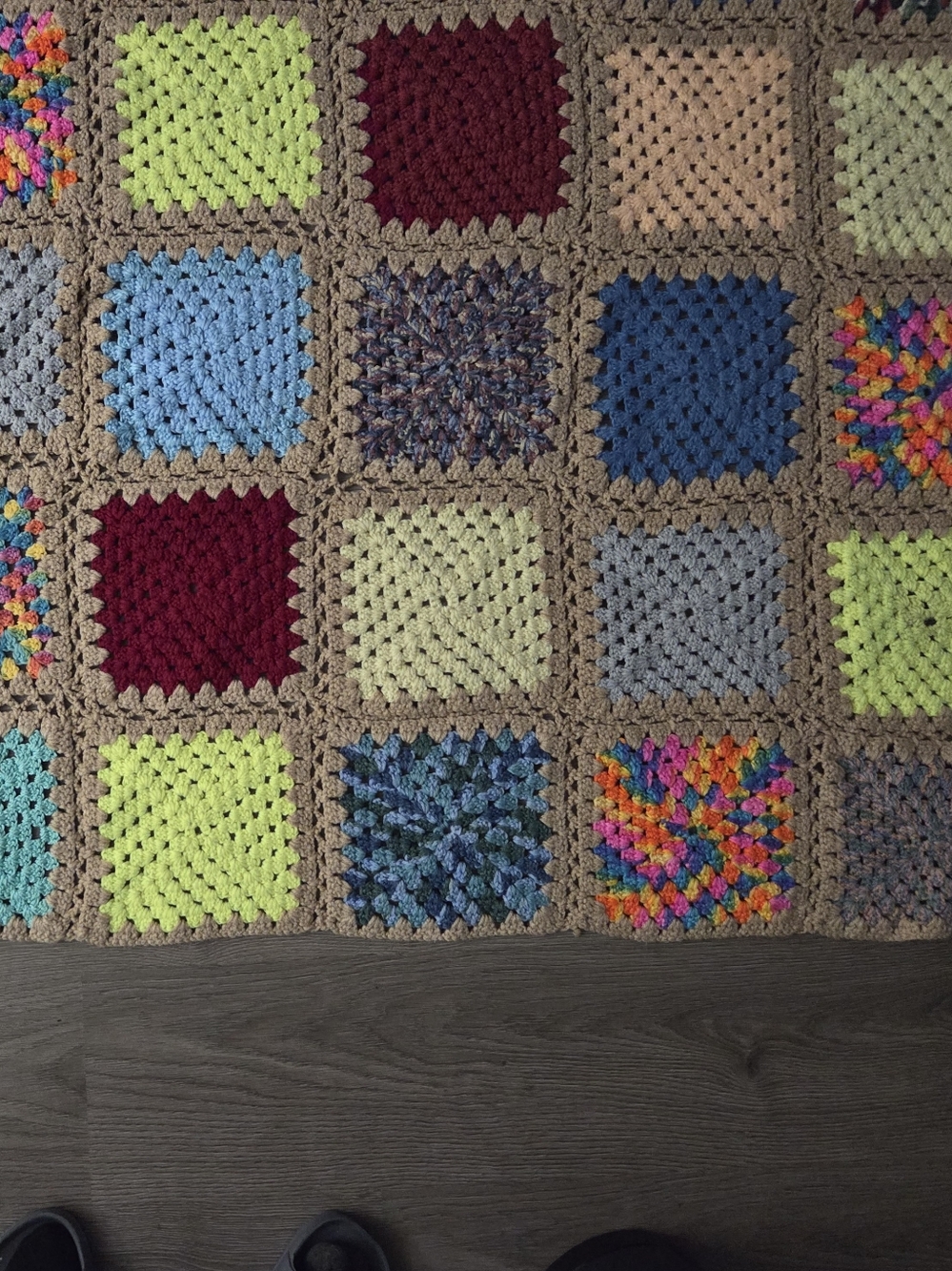 Multicolor Crochet Patchwork Blanket